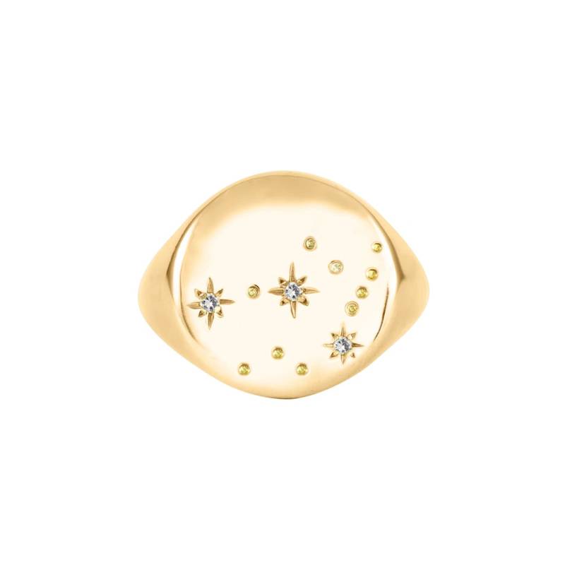 Diamant Konstellation Ring|Gold Siegelring|Sternzeichen Ring|Astrologie Siegelring Frauen| Sternbild Ring|Geschenk Für Sie von LeeReneeJewellery