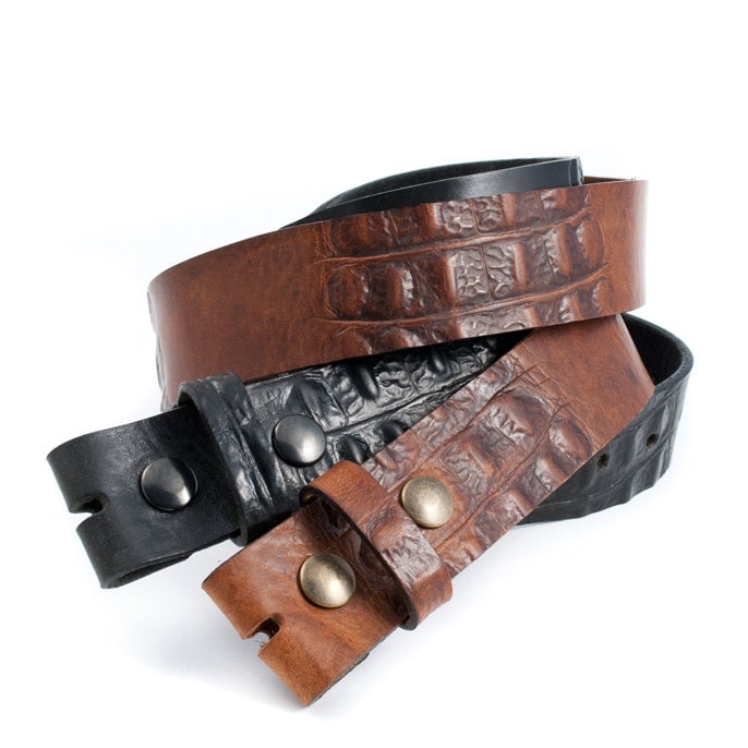 Krokodil Snap-On Ledergürtel Krokodil Snap-On Ledergürtel von LeeRiverLeather