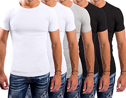 LeeSandro&Sons Unterhemd Herren 5er Pack farbig Rundhals,T-Shirt Gr.L,Made In EU von LeeSandro&Sons