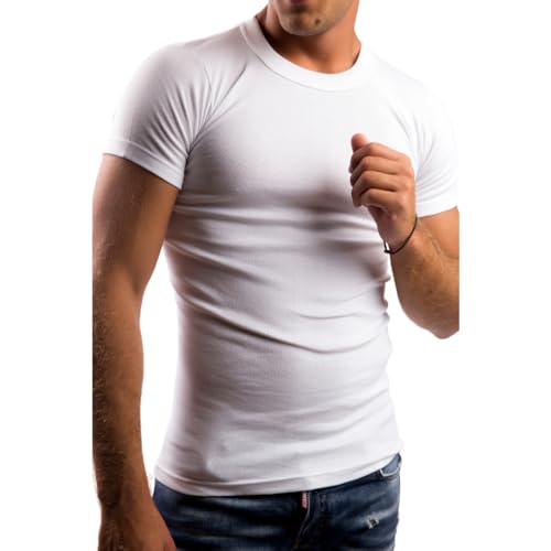 LeeSandro&Sons Unterhemd Herren Weiß, Rundhals, Tshirt Gr.XL Made In EU von LeeSandro&Sons