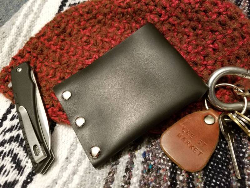 Leder Portemonnaie - Gefaltet Schwarz Nieten | Messing Oder Vernickelt Handgemacht Leder Portemonnaie - Gefaltet Schwarz Nieten | Messing Oder Vernickelt Handgemacht von LeeStreetMarket