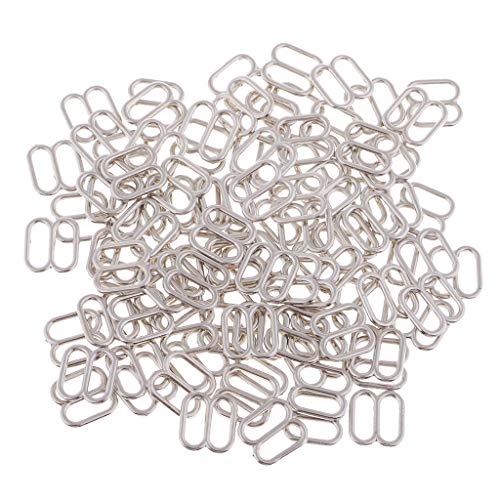 100 Stück Metall-BH-Träger-Versteller, 8 Haken, Dessous-Schnalle, 8 mm von Leeadwaey