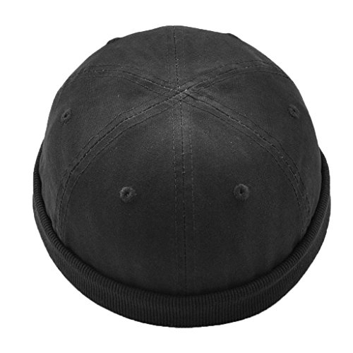 Herren Retro Docker Leon Beanie Cap reine Baumwolle Mütze schwarz, Schwarz , Einheitsgröße von Leeadwaey