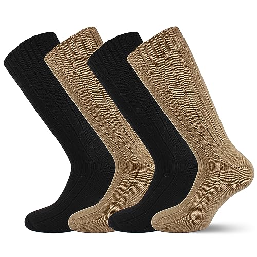 Leedya 4 Herrensocken aus Kaschmir, warm und bequem, Winter, Wolle, hergestellt in Italien, weich, 4 Paar Kaschmir Doppelfäden, 39-42 von Leedya