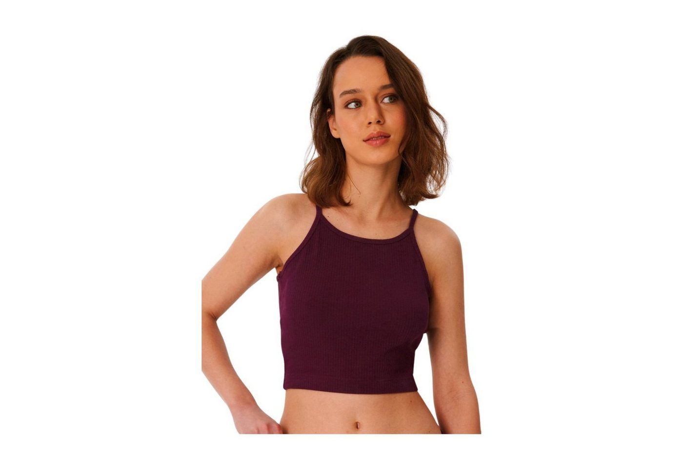 Leela COTTON Crop-Top Ripp Crop Top von Leela COTTON