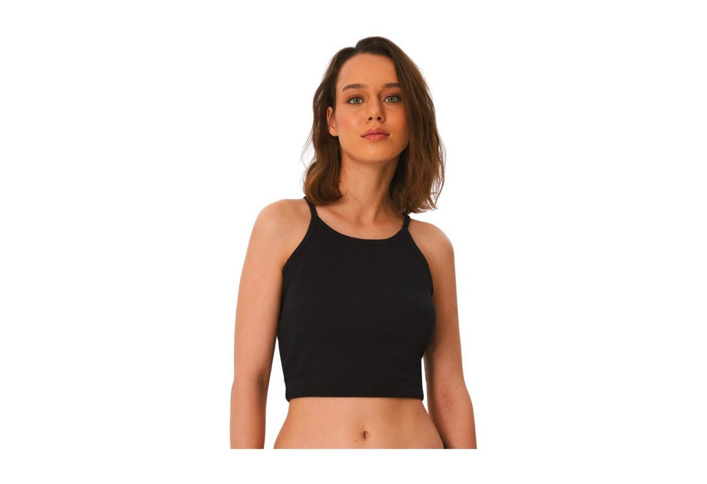 Leela COTTON Crop-Top Ripp Crop Top von Leela COTTON