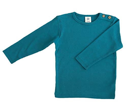 Baby Kinder Langarmshirt Bio-Baumwolle T-Shirt Shirt Jungen Mädchen Ozeanblau (62-68, Ozeanblau) von Leela Cotton