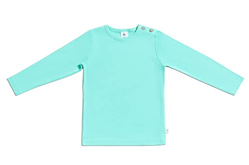 Baby Kinder Langarmshirt Bio-Baumwolle T-Shirt Shirt Jungen Mädchen türkis (128, türkis) von Leela Cotton