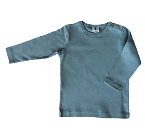 Baby Kinder Langarmshirt Bio-Baumwolle T-Shirt hellgrau (74-80, Hellgrau) von Leela Cotton