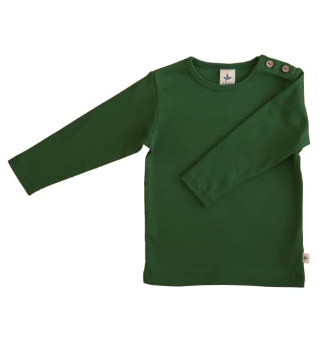 Leela Cotton Baby Kinder Langarmshirt Bio-Baumwolle T-Shirt Shirt Jungen Mädchen (62-68, Moosgrün) von Leela Cotton