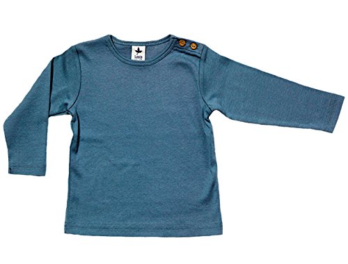 Leela Cotton Baby Kinder Langarmshirt Bio-Baumwolle GOTS 13 Farben T-Shirt Shirt Jungen Mädchen Gr. 50/56 bis 140 (116, Taubenblau) von Leela Cotton