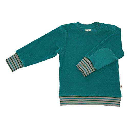 Leela Cotton Baby Kinder Nicky Sweatshirt Bio-Baumwolle 6 Farben Wählbar Jungen Mädchen Langarmshirt T-Shirt Gr. 62/68 bis 116 (86/92, ozeanblau) von Leela Cotton