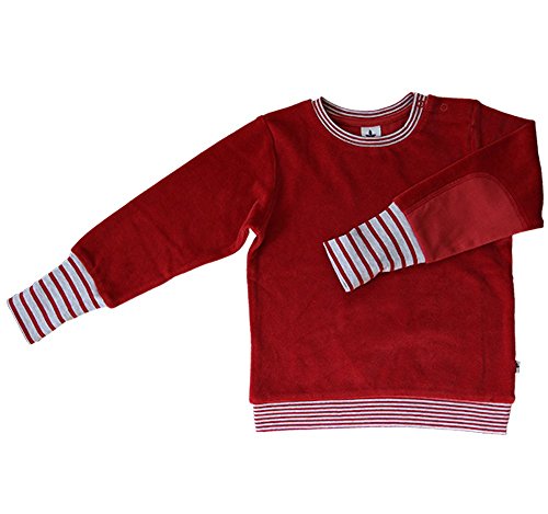 Leela Cotton Baby Kinder Nicky Sweatshirt Bio-Baumwolle 6 Farben Wählbar Jungen Mädchen Langarmshirt T-Shirt Gr. 62/68 bis 116 (86/92, Ziegelrot) von Leela Cotton