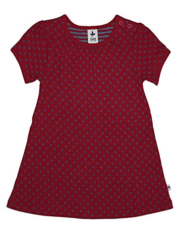 Leela Cotton Baby Kinder Sommerkleid Bio-Baumwolle Mädchen Kleid (74/80, Isfahan (Persischrot/Taubenblau)) von Leela Cotton