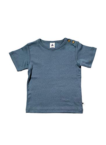 Leela Cotton Baby Kinder Kurzarm T-Shirt Bio-Baumwolle GOTS Shirt Jungen Mädchen Gr. 50 bis 128 (74/80, Taubenblau) von Leela Cotton