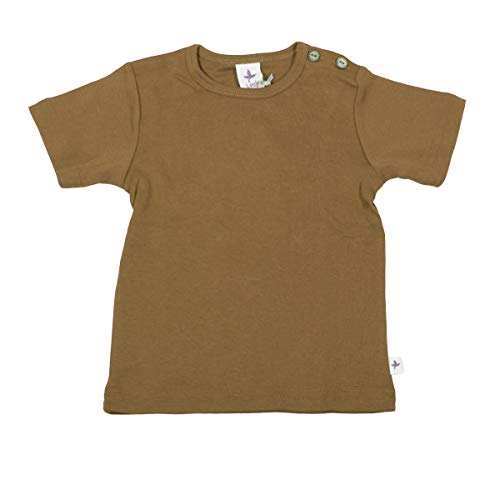 Leela Cotton Baby Kinder Kurzarm T-Shirt Bio-Baumwolle GOTS Shirt Jungen Mädchen Gr. 50 bis 128 (116, ingwer) von Leela Cotton