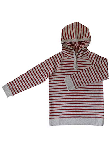 Leela Cotton Baby Kinder Wende Kapuzenshirt Bio-Baumwolle Langarmshirt Kapuzenpullover (116, Ziegelrot) von Leela Cotton