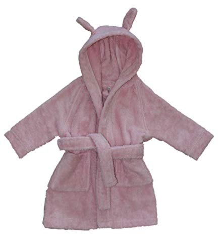 Leela Cotton Baby Kinder Bademantel Bio-Baumwolle mit Kapuze Frottee (74/80, rosa) von Leela Cotton