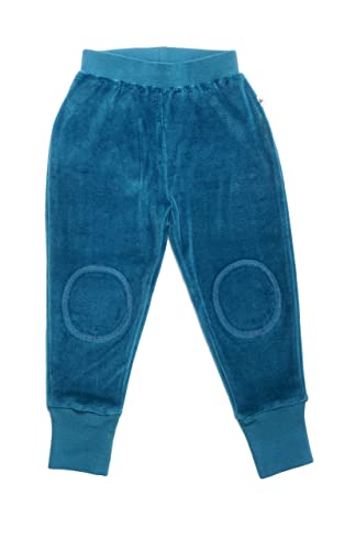 Leela Cotton Baby Kinder Hose Nickyhose Bio-Baumwolle Nicki Strampelhose Jungen Mädchen Gr. 50/56 bis 104 (116, donaublau) von Leela Cotton