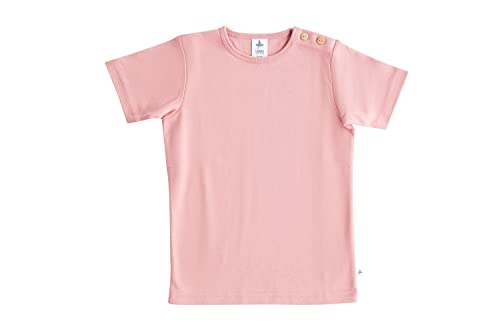 Leela Cotton Baby Kinder Kurzarm T-Shirt Bio-Baumwolle GOTS Shirt Jungen Mädchen Gr. 50 bis 128 (128, Altrosa) von Leela Cotton