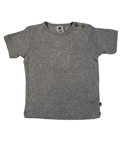 Leela Cotton Baby Kinder Kurzarm T-Shirt Bio-Baumwolle GOTS Shirt Jungen Mädchen Gr. 50 bis 128 (128, grau-Melange) von Leela Cotton