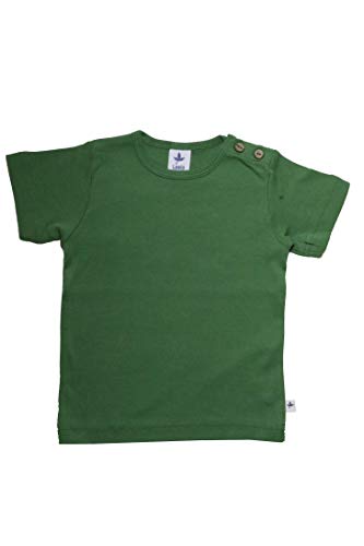 Leela Cotton Baby Kinder Kurzarm T-Shirt Bio-Baumwolle GOTS Shirt Jungen Mädchen Gr. 50 bis 128 (62/68, Waldgruen) von Leela Cotton