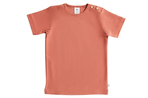 Leela Cotton Baby Kinder Kurzarm T-Shirt Bio-Baumwolle GOTS Shirt Jungen Mädchen Gr. 50 bis 128 (74/80, Tabasco) von Leela Cotton