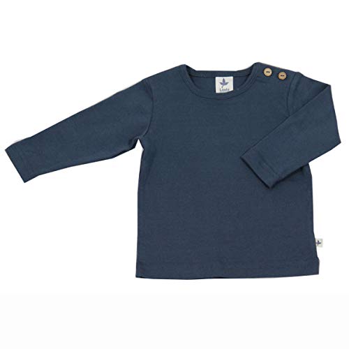 Leela Cotton Unisex Kids Langarmshirt, Indigo T-Shirt, 74/80 von Leela Cotton