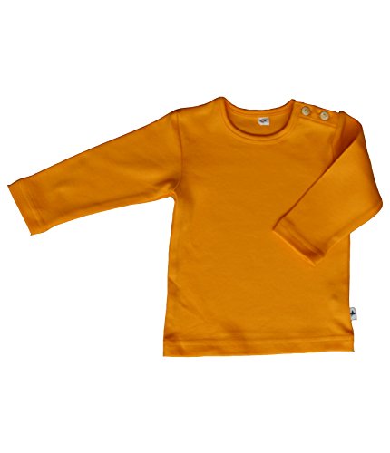 Leela Cotton Baby Kinder Langarmshirt Bio-Baumwolle GOTS 13 Farben T-Shirt Shirt Jungen Mädchen Gr. 50/56 bis 140 (116, Sonnengelb) von Leela Cotton