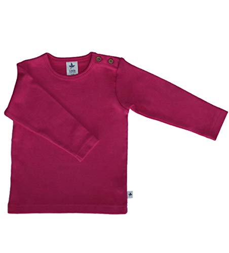 Baby Kinder Langarmshirt Bio-Baumwolle T-Shirt Shirt Jungen Mädchen Pink (128, pink) von Leela Cotton