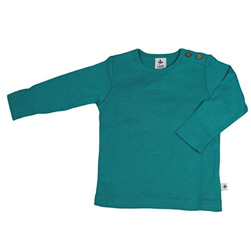 Baby Kinder Langarmshirt Unisex Bio-Baumwolle T-Shirt Shirt Jungen Mädchen Lapis (DE/NL/SE/PL, Numerisch, 98, 104, Regular, Türkis/Lapis) von Leela Cotton