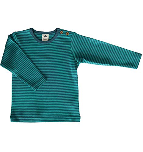 Leela Cotton Baby Kinder Langarmshirt Ringelshirt Bio-Baumwolle T-Shirt Shirt Jungen Mädchen Gr. 50/56 bis 128 (128, blau-Donau) von Leela Cotton