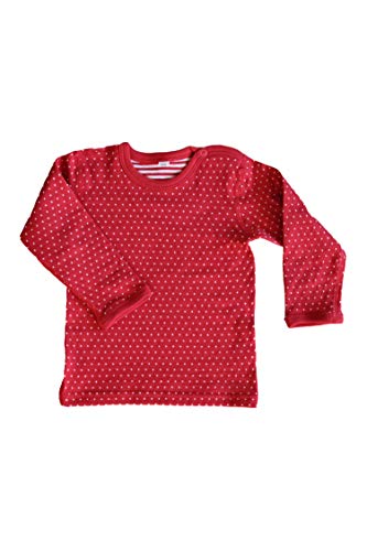 Leela Cotton Baby Kinder Langarmshirt Wendelangarmshirt Bio-Baumwolle Wendeshirt T-Shirt Jungen Mädchen Gr. 50/56 bis 140 (128, rot) von Leela Cotton