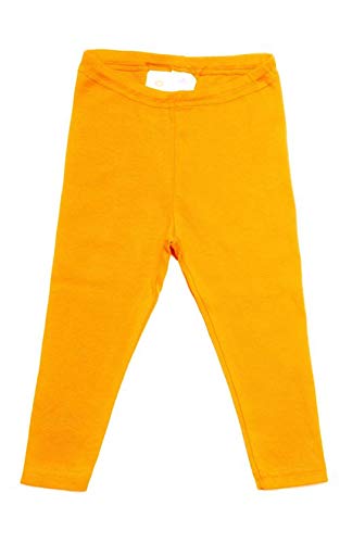 Leela Cotton Baby Kinder Leggings Bio-Baumwolle Leggingslang Mädchen Jungen 2051 Gr: 74 bis 116 (116, Sonnengelb) von Leela Cotton