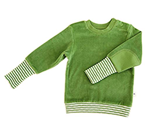 Leela Cotton Baby Kinder Nicky Sweatshirt Bio-Baumwolle 6 Farben Wählbar Jungen Mädchen Langarmshirt T-Shirt Gr. 62/68 bis 116 (62/68, waldgrün) von Leela Cotton