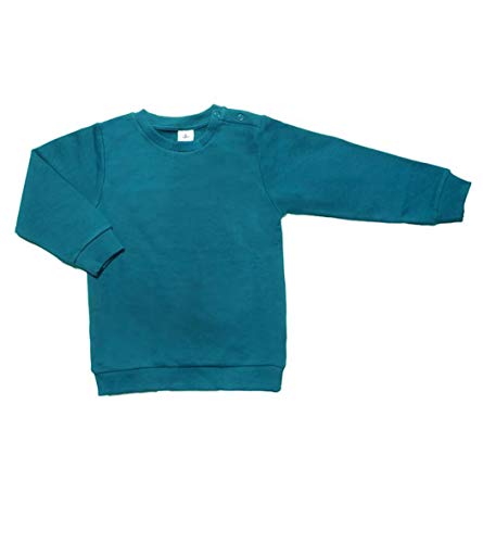 Leela Cotton Baby Kinder Sweatshirt Bio-Baumwolle Langarmshirt Sweatshirtstoff 2025 (74/80, donaublau) von Leela Cotton