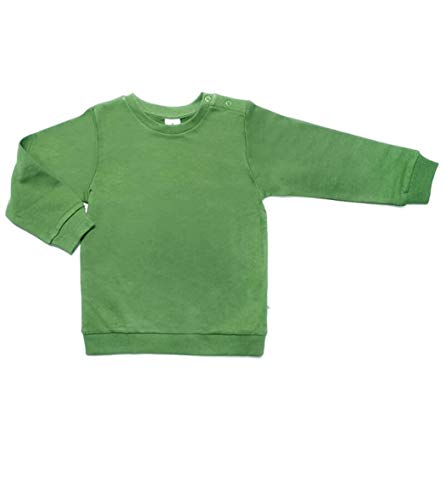 Leela Cotton Baby Kinder Sweatshirt Bio-Baumwolle Langarmshirt Sweatshirtstoff 2025 (74/80, waldgrün) von Leela Cotton