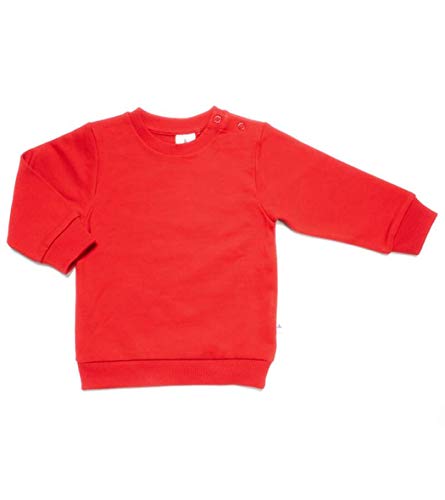 Leela Cotton Baby Kinder Sweatshirt Bio-Baumwolle Langarmshirt Sweatshirtstoff 2025 (74-80, Ziegelrot) von Leela Cotton