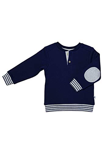 Leela Cotton Baby Kinder Sweatshirt Fleece Bio-Baumwolle Langarmshirt (62/68, Marineblau) von Leela Cotton