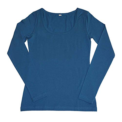 Leela Cotton Damen Langarm-Shirt Bio-Baumwolle, Petrol, L von Leela Cotton