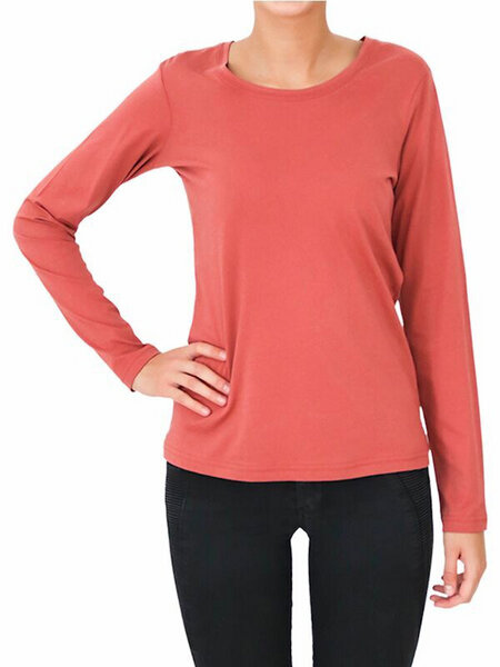 Leela Cotton Damen Langarmshirt 5 Farben Bio-Baumwolle Oberteil T-Shirt von Leela Cotton