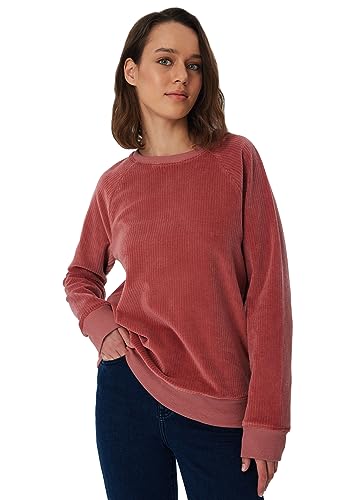 Leela Cotton Damen Nicky Cord Sweatshirt Bio-Baumwolle Pullover (as3, Alpha, m, Regular, Regular, Dunkel Mauve) von Leela Cotton