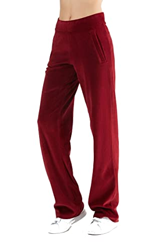 Leela Cotton Damen Nicky Hose Bio-Baumwolle Pyjamahose Wohlfuehlhose Freizeithose Schlafanzughosen1464 (S, Bordeaux) von Leela Cotton