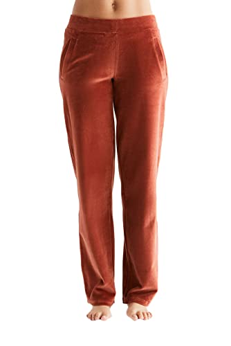 Leela Cotton Damen Nicky Hose Bio-Baumwolle Pyjamahose Wohlfuehlhose Freizeithose Schlafanzughosen1464 (Tabasco, S) von Leela Cotton