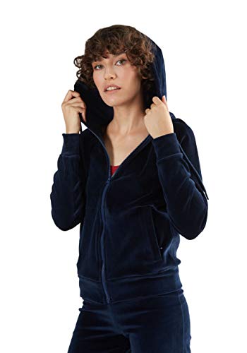 Leela Cotton Damen Nicky Kapuzenjacke Bio-Baumwolle Jacke Hoodie Kapuzenpullover1271 (L, Nachtblau) von Leela Cotton