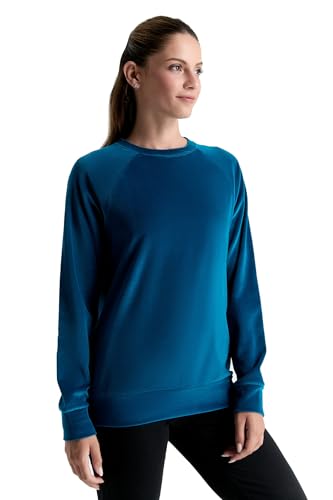 Leela Cotton Damen Nickysweatshirt Bio-Baumwolle Pullover Sweatshirt (DE/NL/SE/PL, Alphanumerisch, M, Regular, Regular, Ozeanblau) von Leela Cotton
