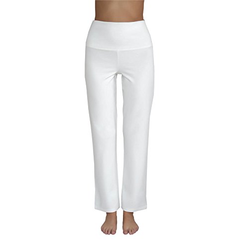 Leela Cotton Damen Yoga-Hose Bio-Baumwolle/Elasthan, Natur, Gr. L von Leela Cotton