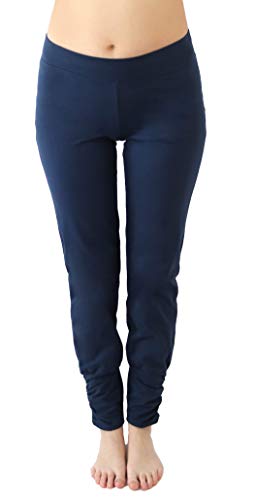Leela Cotton Damen Yoga-Hose Bio-Baumwolle/Elasthan (L, Navy) von Leela Cotton