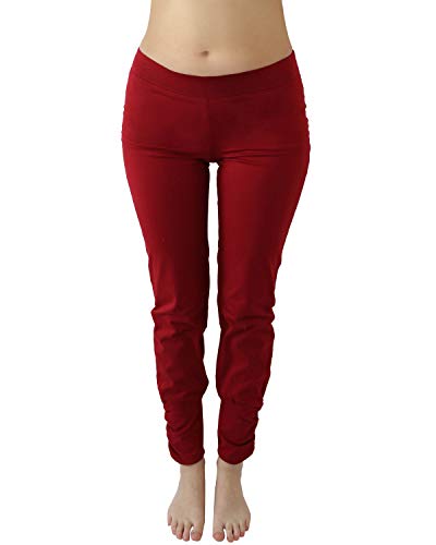 Leela Cotton Damen Yoga-Hose Bio-Baumwolle/Elasthan (M, Rot) von Leela Cotton