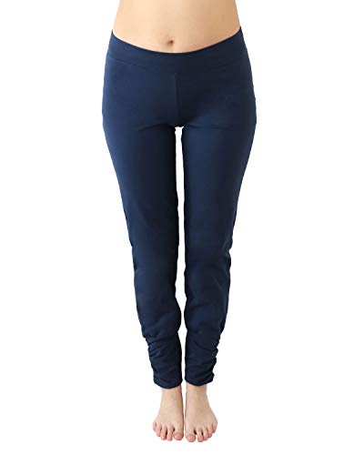 Leela Cotton Damen Yoga-Hose Bio-Baumwolle/Elasthan (S, Navy) von Leela Cotton